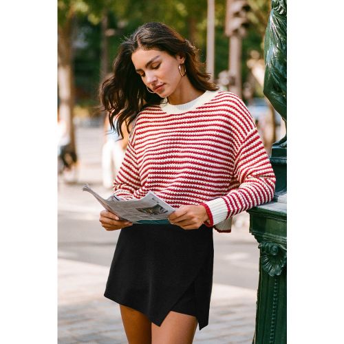 Pull rayé en tricot à col rond et manches longues - CUPSHE - Modalova