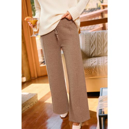 Pantalon en tricot à cordon et jambe lâche - CUPSHE - Modalova