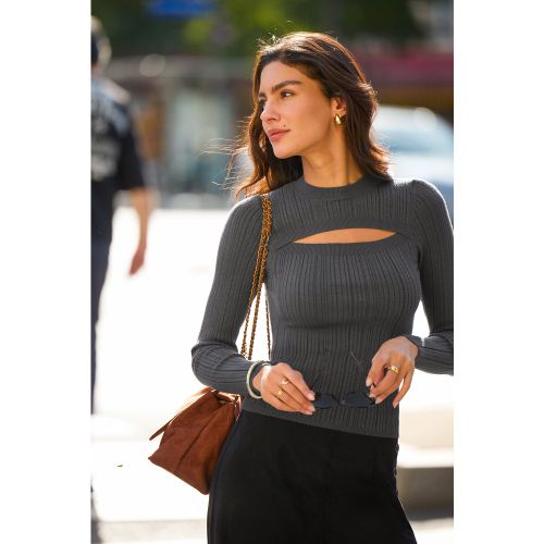 Pull en tricot à col rond et découpe - CUPSHE - Modalova