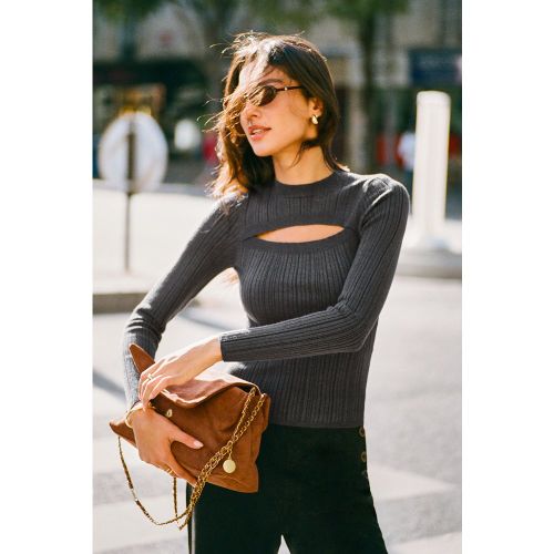 Pull en tricot à col rond et découpe - CUPSHE - Modalova