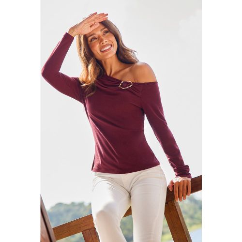 Top en tricot à col épaules dénudées et manches longues - CUPSHE - Modalova