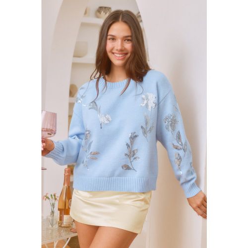 Pull fleuri en tricot à col rond et coupe décontractée - CUPSHE - Modalova