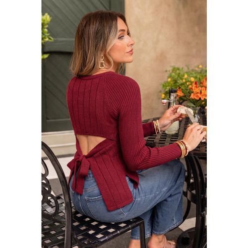 Pull ajusté en tricot à col bateau et manches longues - CUPSHE - Modalova