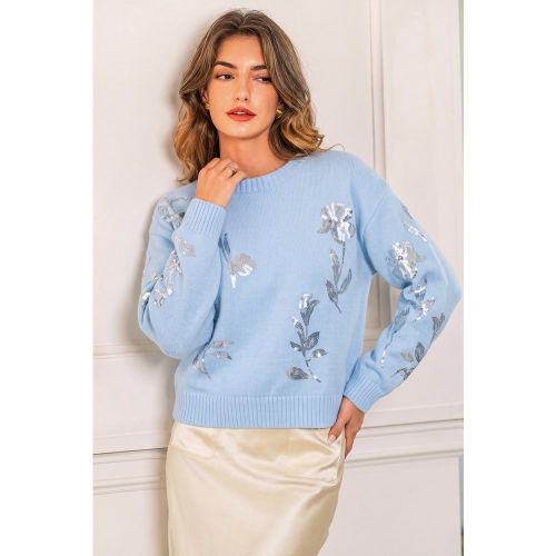 Pull fleuri en tricot à col rond et coupe décontractée - CUPSHE - Modalova