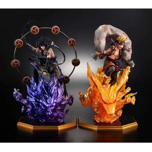 Statuette PVC Naruto Shippuden Precious G.E.M. Naruto Uzumaki Wind God & Sasuke Uchiha Thunder God - Megahouse - Modalova
