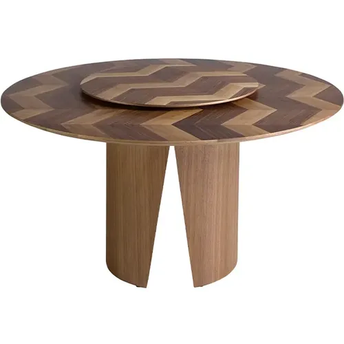 Table à manger ronde noyer - Angel Cerdà - Modalova
