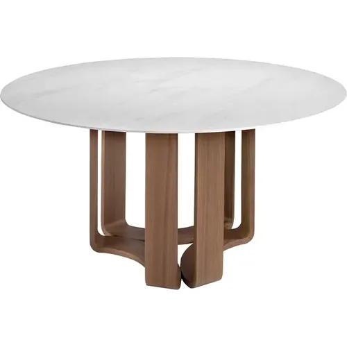Table à manger ronde marbre porcelaine - Angel Cerdà - Modalova