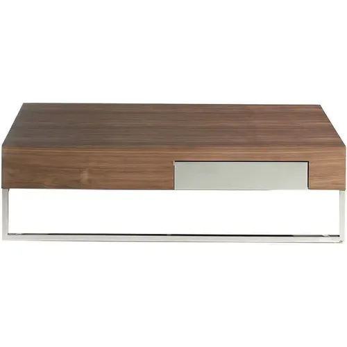 Table basse en noyer et acier chromé - Angel Cerdà - Modalova