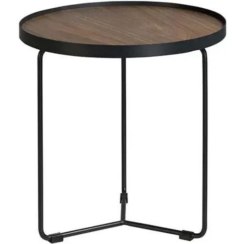 Table d'angle ronde en bois et acier - Angel Cerdà - Modalova