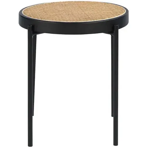 Table d'angle ronde en rotin et acier - Angel Cerdà - Modalova