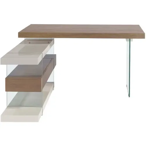 Bureau de noyer et verre trempé - Angel Cerdà - Modalova