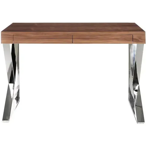 Bureau en bois et acier chromé - Angel Cerdà - Modalova