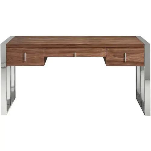 Bureau en noyer et acier chromé - Angel Cerdà - Modalova