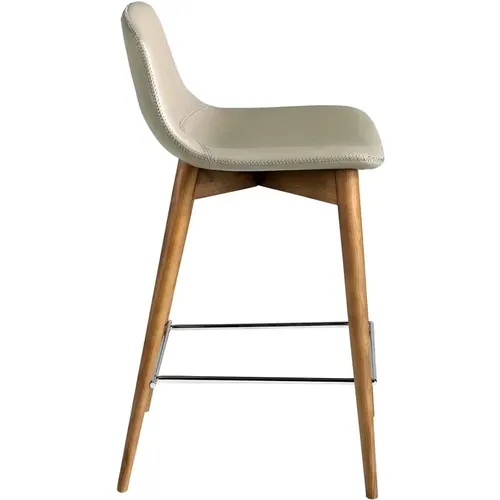 Tabouret en croûte de cuir et bois noyer - Angel Cerdà - Modalova