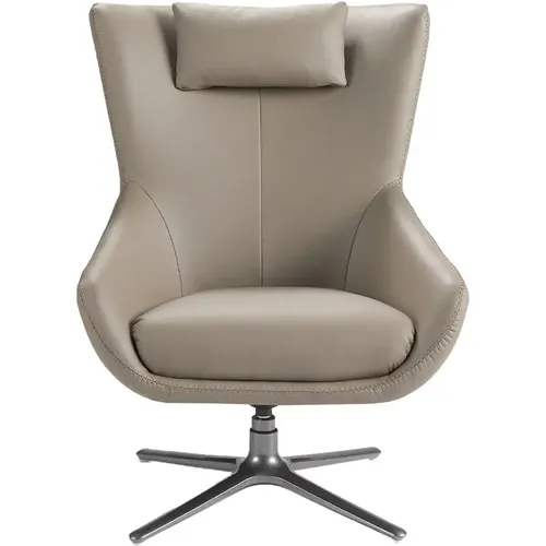 Fauteuil pivotant en croûte de cuir - Angel Cerdà - Modalova