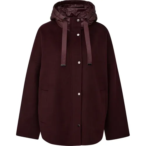 Cape boutonnée capuche en laine - comma - Modalova