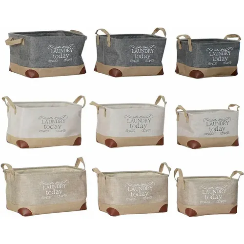 Panier de rangement polyester bois 40x30x24 cm (x3) - DKD Home Decor - Modalova