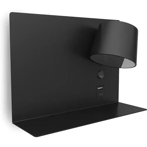 Applique murale avec lecteur Serene Left SMD 732lm(434lm) CRI80 3000K USB A-USB C - Exo lighting - Modalova