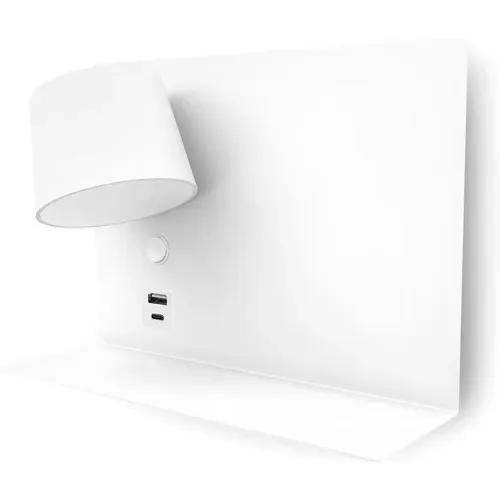 Applique murale avec lecteur Serene Right SMD 732lm(434lm) CRI80 3000K USB A-USB C - Exo lighting - Modalova