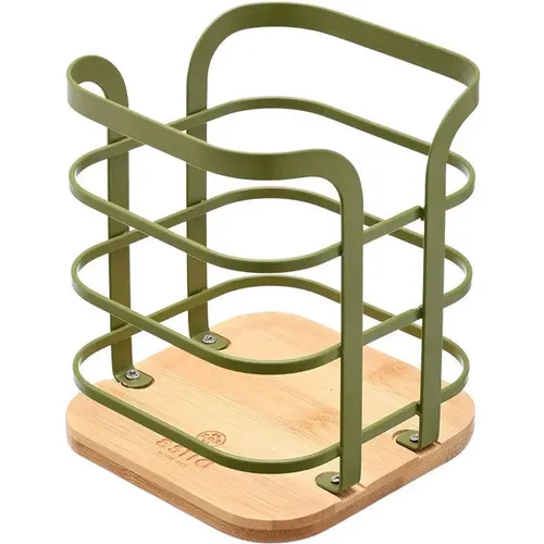 Support ustensiles métallisé Bamboo Essentials - Estia Home Art - Modalova