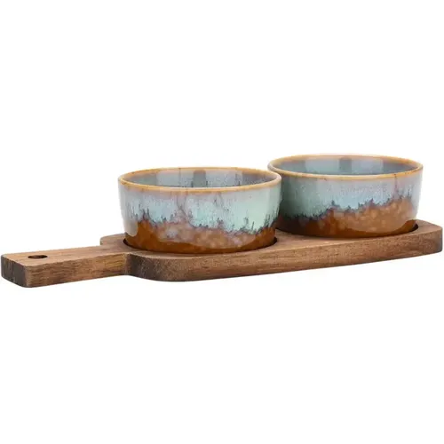Plateau de table avec 2 bols en céramique Allure - Estia Home Art - Modalova