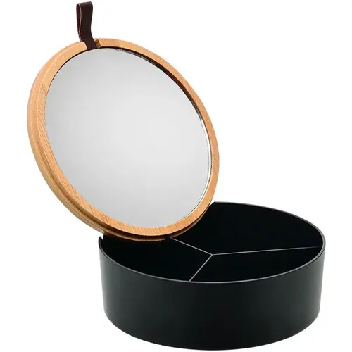 Boîte de rangement et d'organisation en bamboo avec miroir Essentials - Estia Home Art - Modalova