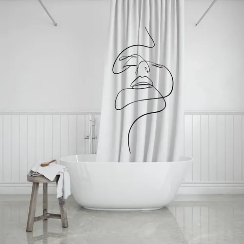 Rideau de salle de bain en polyester Line Art - Estia Home Art - Modalova