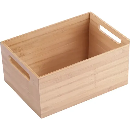 Boîte de rangement avec poignées empilable Bamboo Essentials - Estia Home Art - Modalova