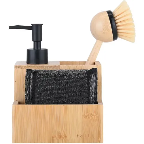 Support de rangement pour lave-vaisselle avec éponges et brosse Bamboo Essentials - Estia Home Art - Modalova