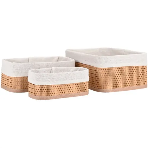 Panier de rangement avec lin Essentials (x3) - Estia Home Art - Modalova