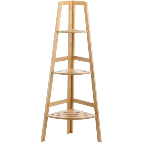 Étagère d'angle au sol à 3 tablettes Bamboo Essentials - Estia Home Art - Modalova