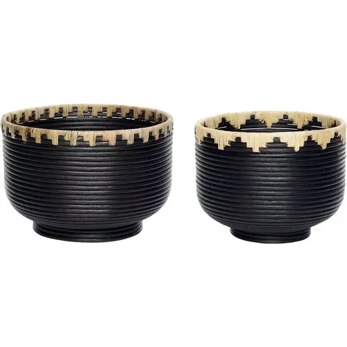 Panier de rangement Blackie (x2) - Hubsch Interior - Modalova