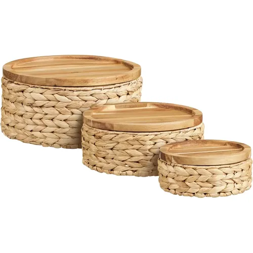 Panier de rangement avec couvercle en bois Botofte (x3) - House Nordic - Modalova