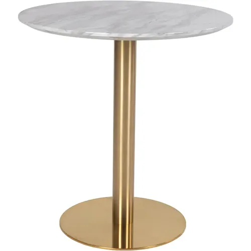 Table à manger avec plateau aspect marbre et base aspect laiton Bolzano - House Nordic - Modalova
