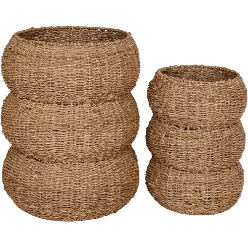 Panier de rangement en jonc de mer, ronds Sarbas (x2) - House Nordic - Modalova