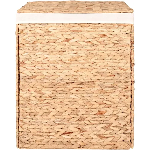 Panier à linge avec. couvercle en jacinthe d'eau, nature, rectangulaire, doublure incluse Passo - House Nordic - Modalova