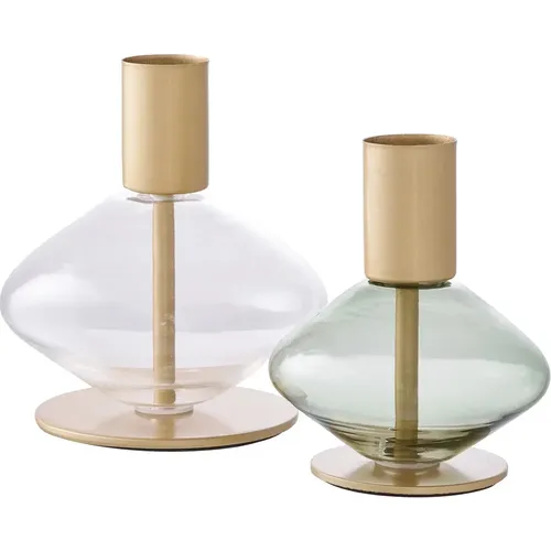 Bougeoir verre/métal Candle (x2) - House Nordic - Modalova