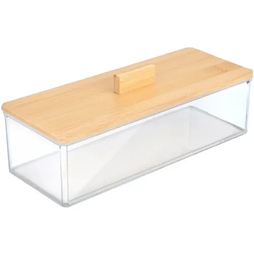 Boîte de rangement et d'organisation rectangulaire avec couvercle en bamboo - Homely - Modalova
