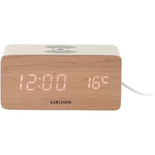 Horloge bloc avec chargeur de téléphone et éclairage LED - Karlsson - Modalova