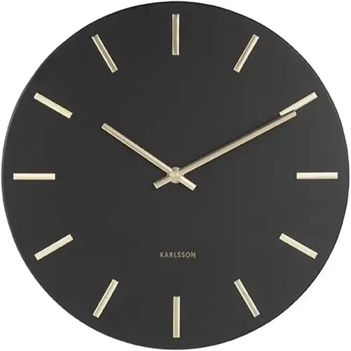 Horloge murale acier avec bâtons dorés Charm Small - Karlsson - Modalova