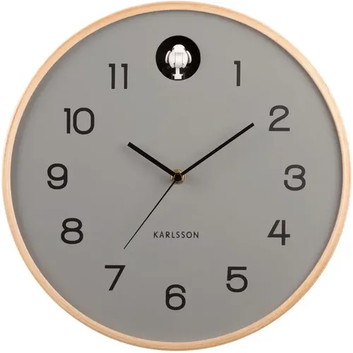 Horloge murale bois de bouleau Natural Cuckoo - Karlsson - Modalova
