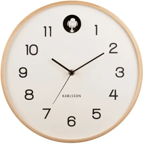 Horloge murale bois de bouleau Natural Cuckoo - Karlsson - Modalova