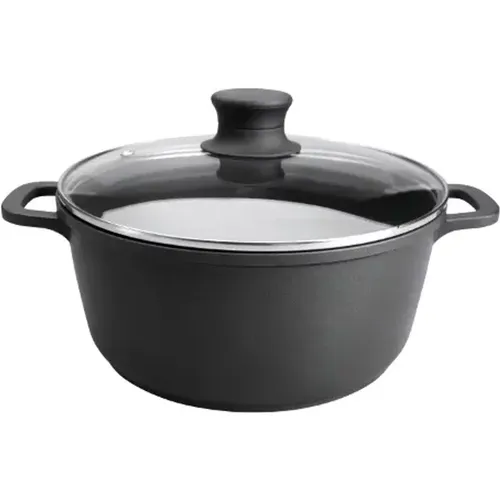 Casserole en aluminium avec couvercle verre fondu Titanium Pro D. 30 cm - Lacor - Modalova