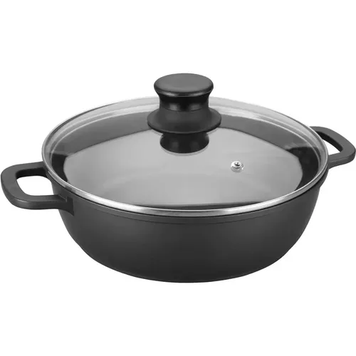 Casserole en aluminium avec couvercle verre fondu Titanium Pro D. 36 cm - Lacor - Modalova