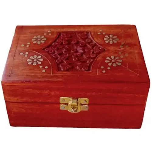 Coffret à huiles essentielles en bois de manguier 12 flacons design 2 - Puckator - Modalova