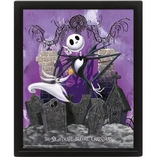 Cadre 3D-gravey lenticulaire Nightmare Before Christmas - Pyramid - Modalova