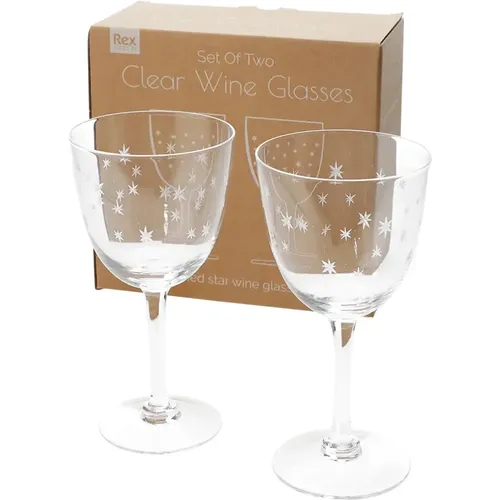 Verre à vin Etched star (x2) - Rex London - Modalova