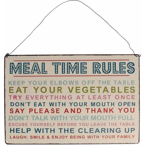Plaque en métal rétro Meal Time Rules - Rex London - Modalova