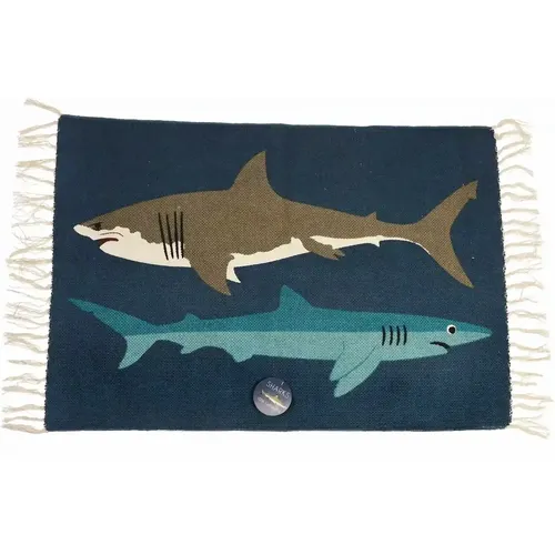 Tapis en coton imprimé Sharks - Rex London - Modalova