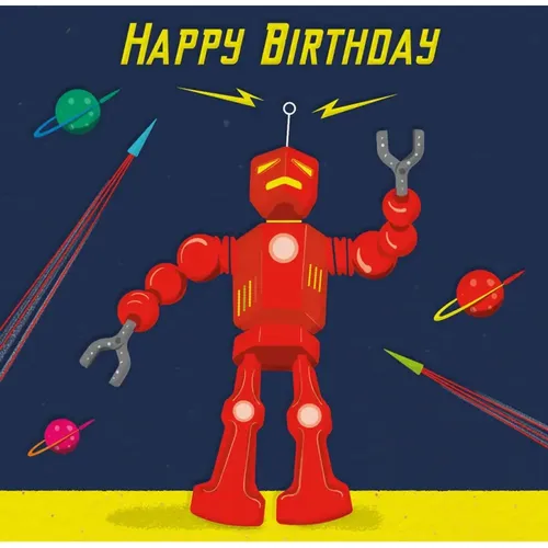 Carte d'anniversaire Sci-Fi Robot - Rex London - Modalova